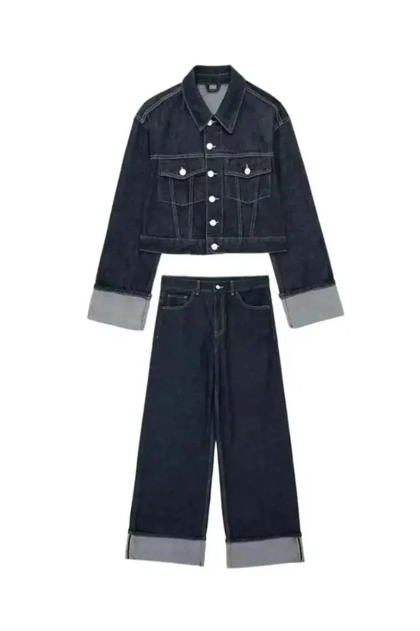 Denim Co-Ord Set – Jeansjacke & High-Waist Jeans